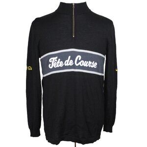Nike Tete de Course Throwback Cycling Sweater Merino Wool Italy Made Mens Large